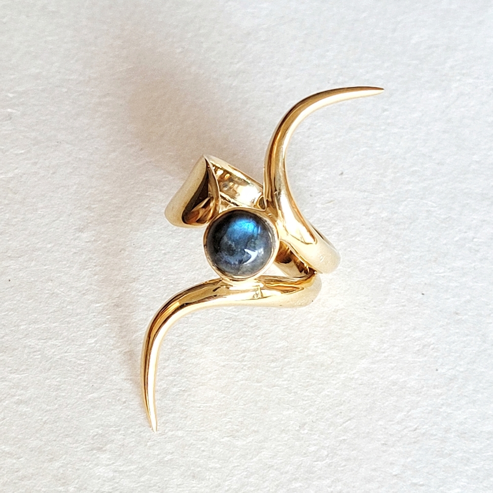 Labradorite cab snake ring brass high quality